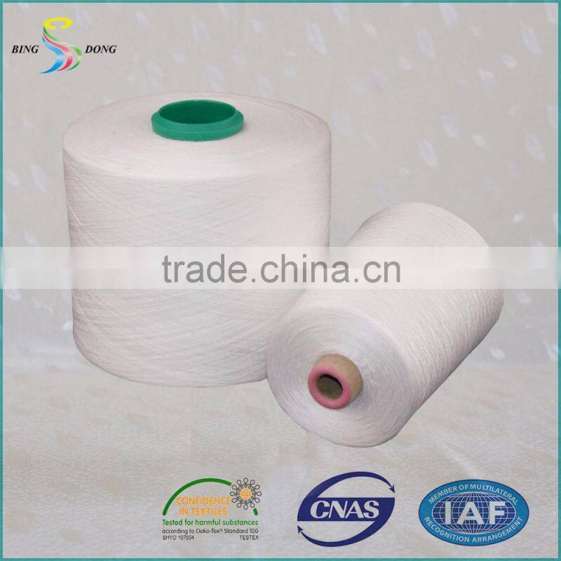 20s/2 bright raw white plastic cone spun polyester yarn
