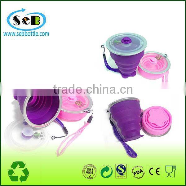 silicone rubber drinking coffee cup , Luggage silicone travel cup