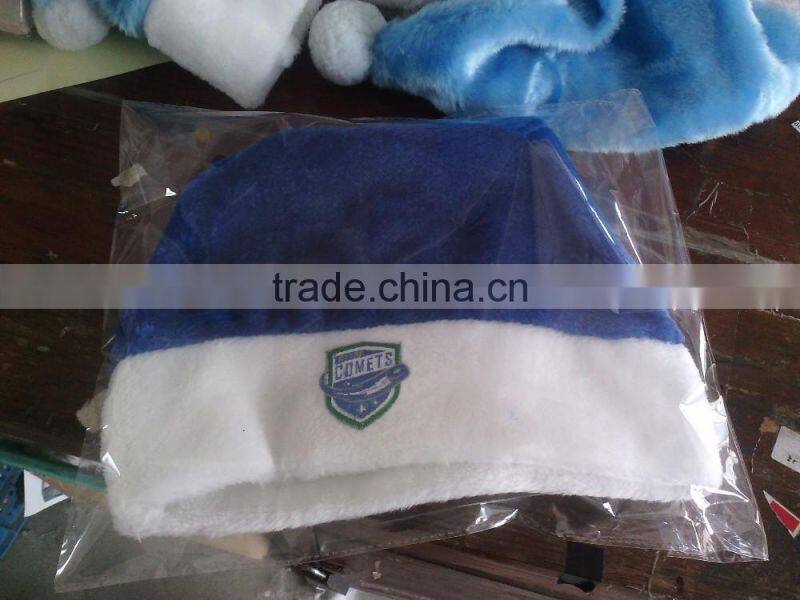 Blue Plush Christmas Ornament Hat