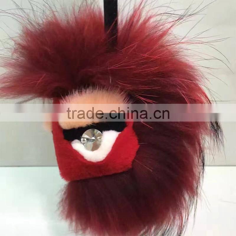 Promotional Raccoon Fur Key Chain For Car Key Ring in high quality
