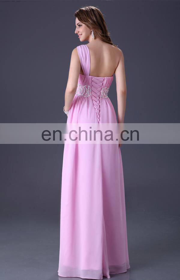 Grace Karin Latest Design One Shoulder Chiffon Ladies Long Evening Party Wear Gown CL3410-1#