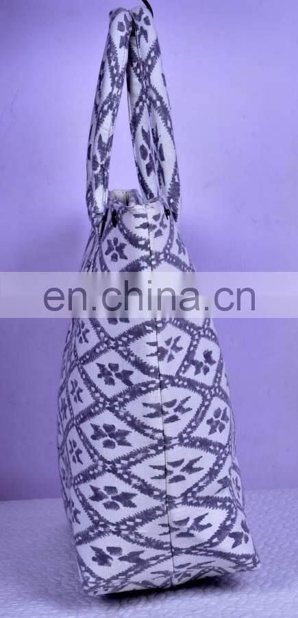 Indian Hand Block Printed Hippie Ladies Bag Magnet Button Closure Abstract Bag Throw Women Bag