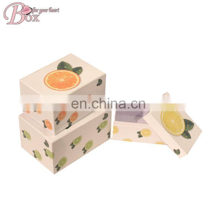 Wholesale Custom New Style Fruit Pattern Paper Storage Box