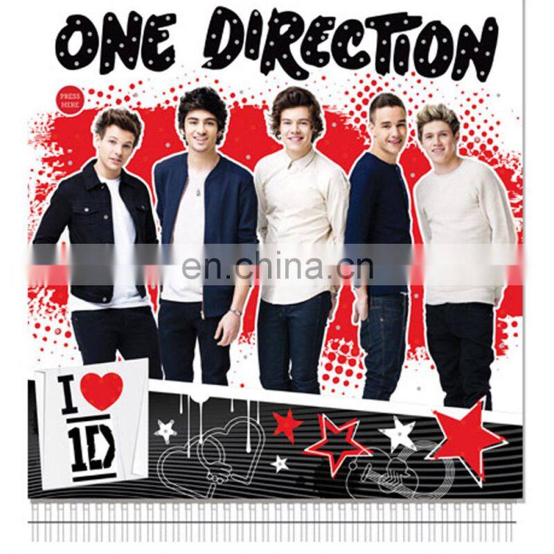 Press button fiber Optic Light up Desktop Calendar