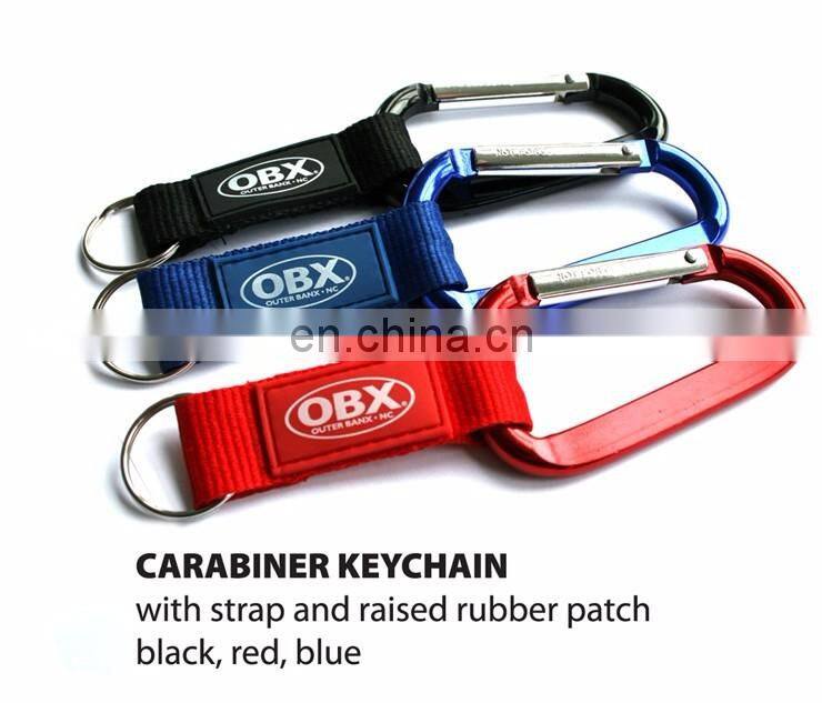 2017 Fashion Custom Polyester / Nylon /Silk Print Short Carabiner Keychain