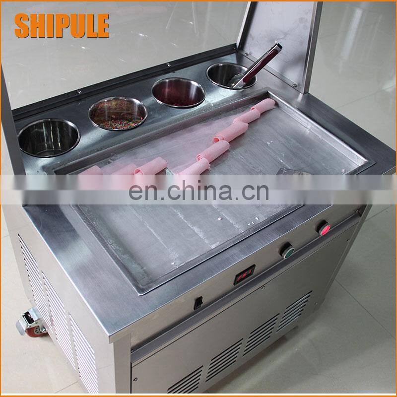 Single Pan Rolled Fried Ice Cream Machine Price / Single Round Pan Ice Frying Machine