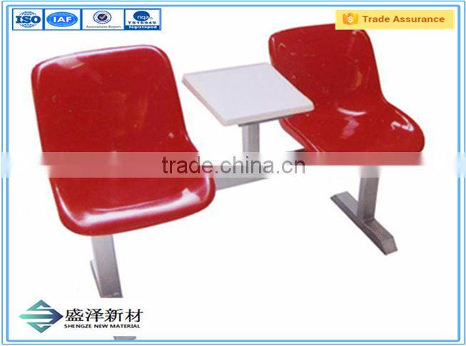 FRP fiberglass canteen chairs with small desk