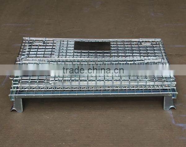 Folding Wire Mesh Container/ Stackable Storage Cage/ Metal Basket
