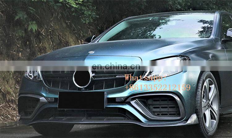 E-CLASS W213 b style carbon fiber front lip and carnard fit for 2014y~2017y W213 E63 front bumper and front lip cover