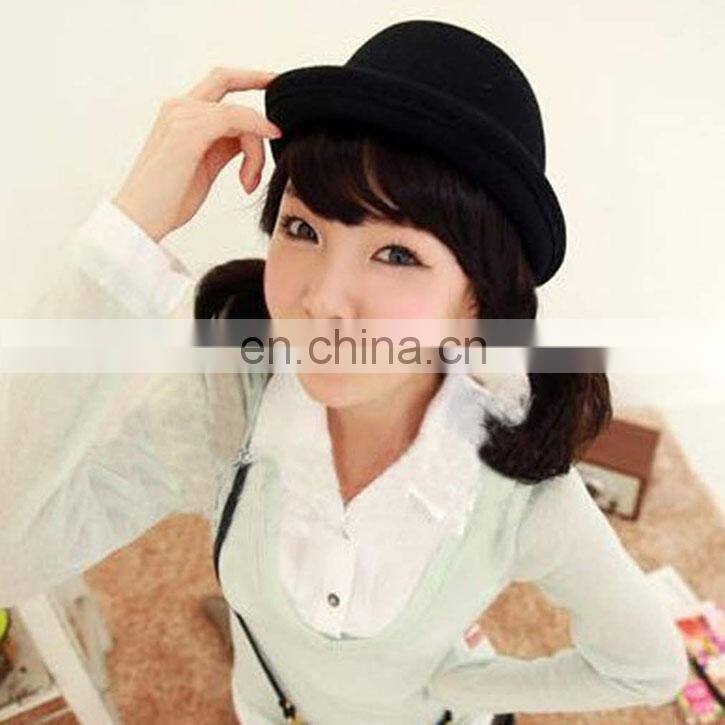 Vintage Women Men Woolen Roll Brim Bowler Hats Unisex Billycock Classic Mini Wholesale