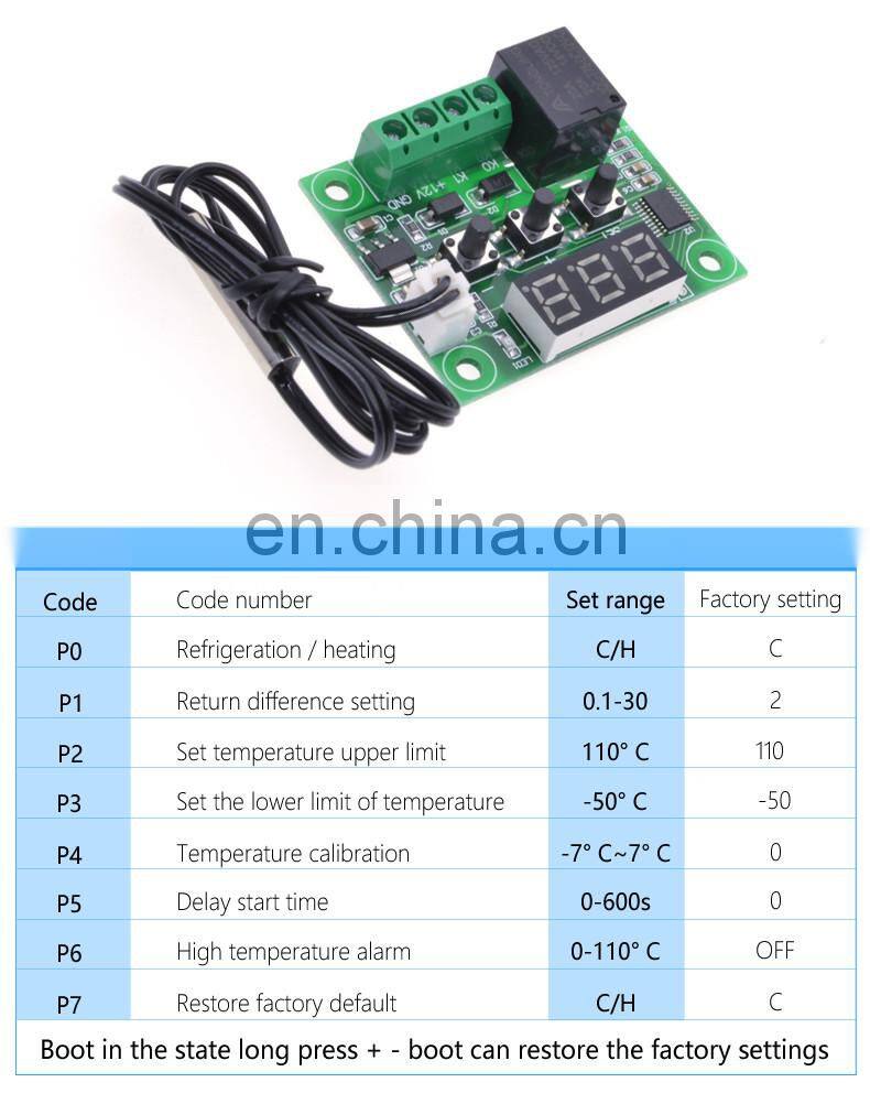 W1209 DC 12V heat cool temp thermostat temperature control switch temperature controller thermometer thermo controller