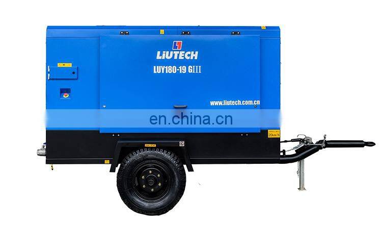 Liutech 20 Bar Versatility Portable Air Compressor Outdoor Usage Equipment for Mining and Civil Construction 1200~1900rpm 191kw