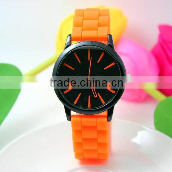 fashion silicone jelly candy wrist watch 2014