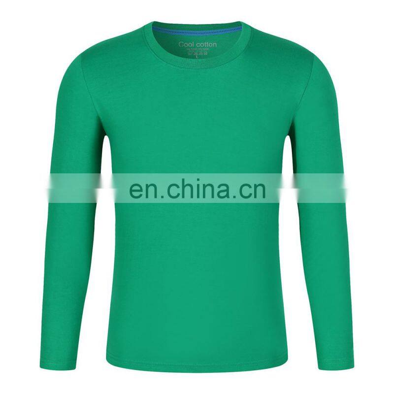 Clothing wholesale custom brand 100% Organic cotton high quality round neck plus size men's sportswear long-sleeved t-shirt