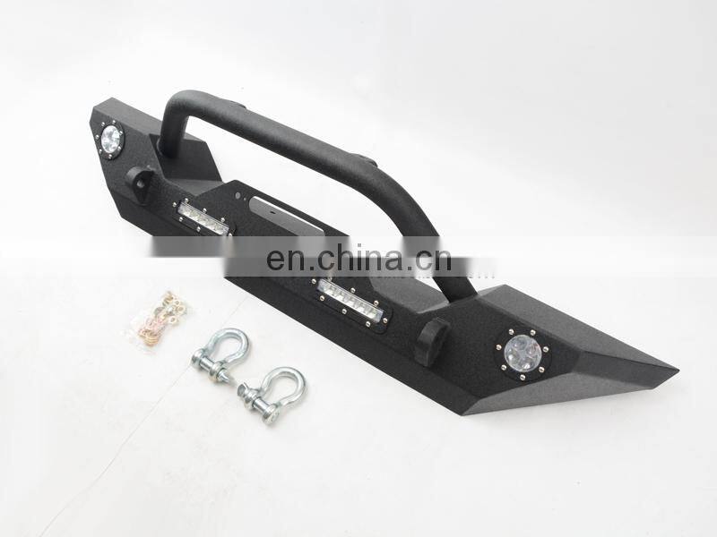 High Quality Steel Front Bumper for Jeep Wrangler JK 07+ Auto bumper With LED light