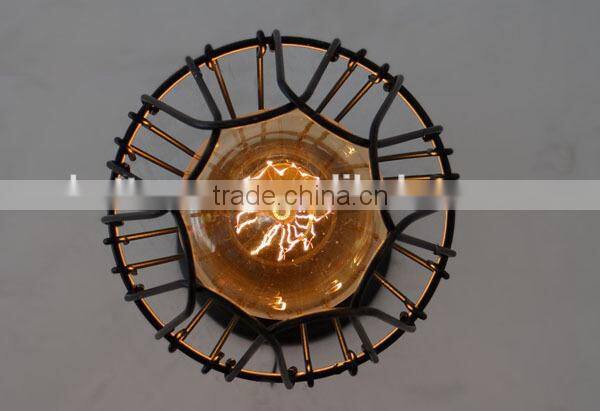 Vintage Industrial Lamp Edison Brass Cage Wall Light