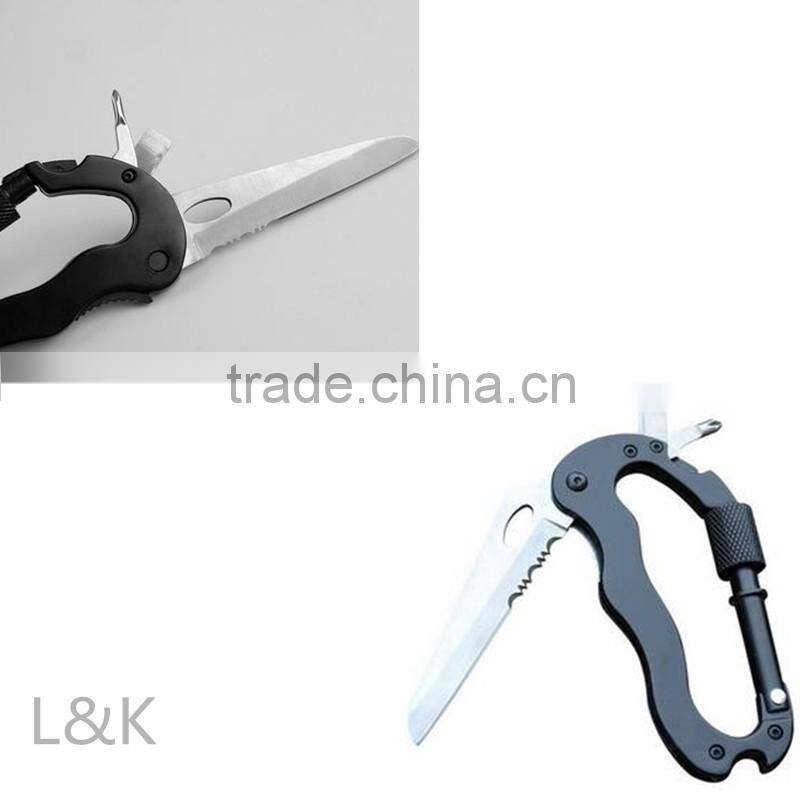 portable multifunction stainless steel carabiner hook, multi tool