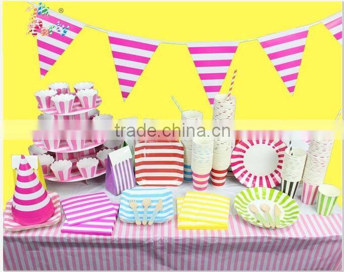 3 Meters Happy Birthday Banner with 12pcs Paper Flag Hanging Decoration