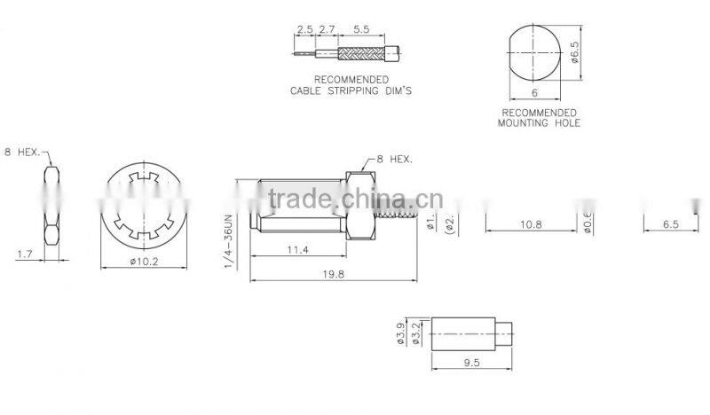 Coax Connectors, Coaxial Cable Connector, RF Connectors, SMA Bulkhead Connector