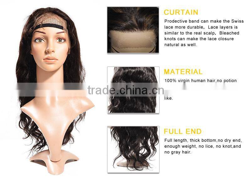 100% Virgin Indian Hair Human Hair Full Lace Wig