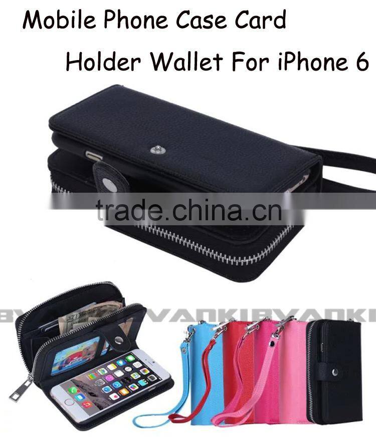 Fancy Mobile Accessories Cell Phone Credit Card Holder For iPhone 6 Case Leather,Genuine Leather For iPhone 6 Case Plug-in Cover