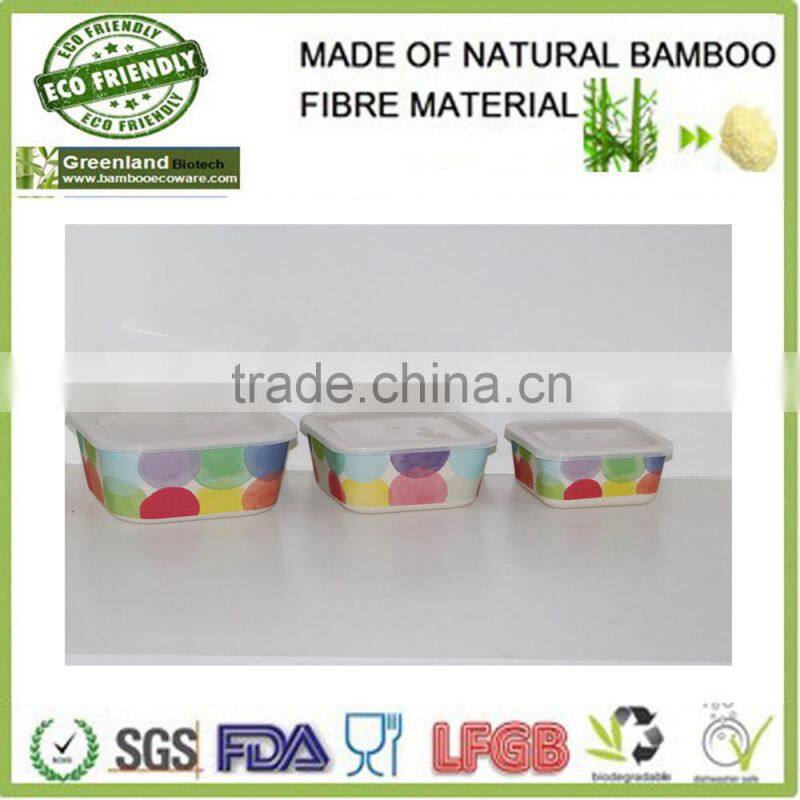 kids lunch bamboo fibre bio tableware lunch boxes, camping storage kids bowl boxes
