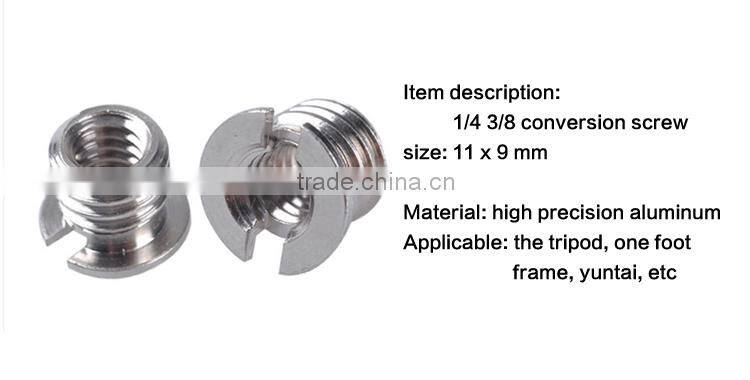 High Quality 1/4" to 3/8" Convert Screw Adapter for Tripod & Monopod Ball Head DSLR SLR Photo