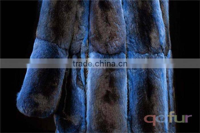 QD30090 star blue sexy cool women long black velvet coat