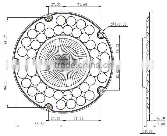 Newest XH-B 60degree 42 IN 1 High Bay Light Lens DK19060-42H1