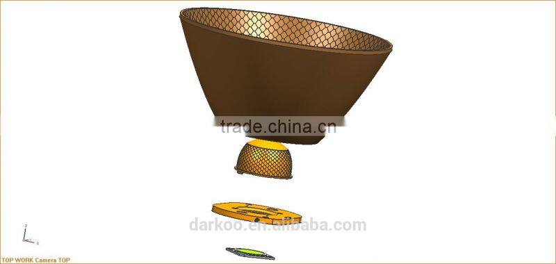 New Seoul free solder led reflector with lens COB reflector COB lens DK8512-R&L-FS for downlight 8 degree