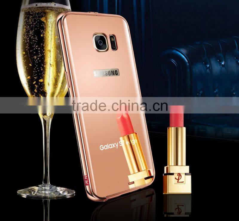 Original KXX with Mirror Case for Samsung S7 edge KXX Luxury Stainless steel frame Acrylic backplane Cover MT-5581