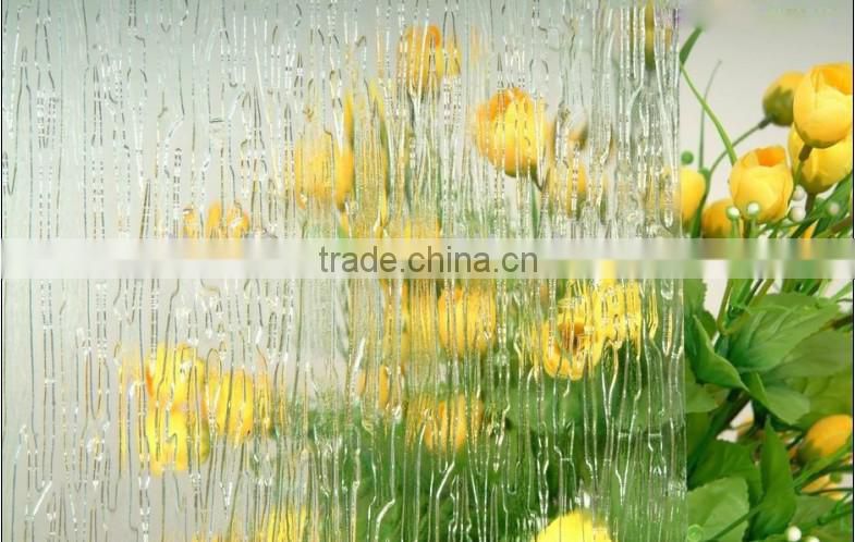 2-8mm clear raindown figured glass