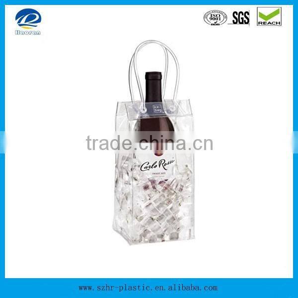PVC Wine Ice Cooler Bag with Plastic tube Handle