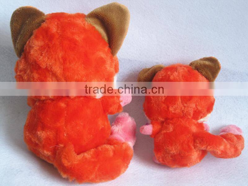 2014Hot Sale Plush Animal Big Eyes Red Fox soft toys