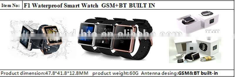 2015 Best Price watch phone Waterproof smart watch phone f1