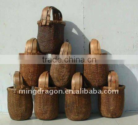 chinese natural antique rattan basket