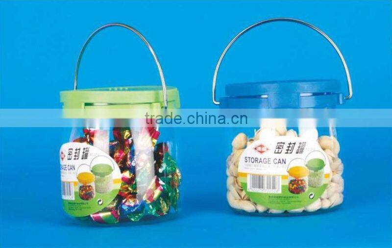 PP+PET+PVC 10.8*10.8*10.8 Kitchen gadgets sealed jar/clear plastic candy jars/portable sealing tank