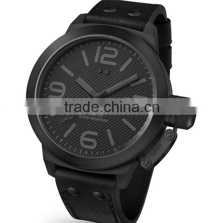 Build your watch brand easily man stainless steel case man moment watch timepiece big case calendar function