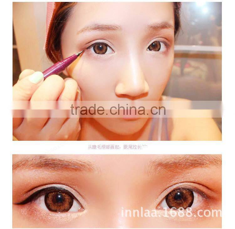 Kiss Me long lasting waterproof best eyeliner black slim liquid eyeliner with purple tube