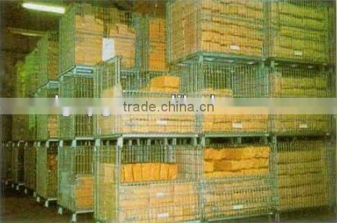 Stackable folding storage rack and galvanized steel Wire Storage Cage / Warehouse Cage