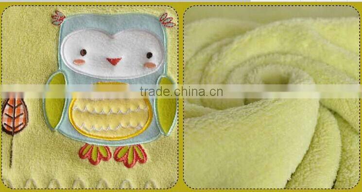 CORAL FLEECE CARTOON BLANKET FOR BABY INFANT CHILD KIDS, ANIMAL NIGHT OWL BUNNY RABBIT FOX LION 280G/SM 75X100CM(30X40INCH)