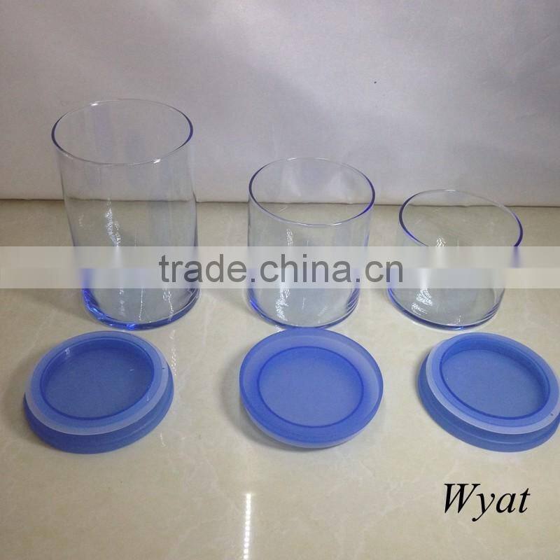 cheap 1000ml 650ml 500ml glass candle jars with lids