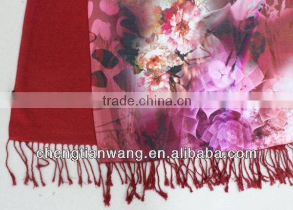 100% silk digital inkjet double scarf custom silk scarf