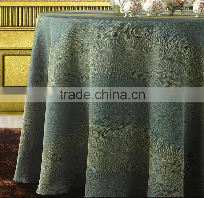 2016 hot sale luxioury Europe-style round polyester jacquard table cloth for wedding banquet