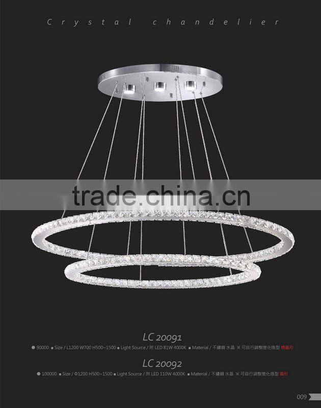 Epistar White Square Acrylic Pendant LED Chandelier for Home