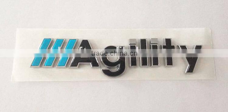 Famous 3D ABS plastic chrome plating self-adhesive car letter stickers