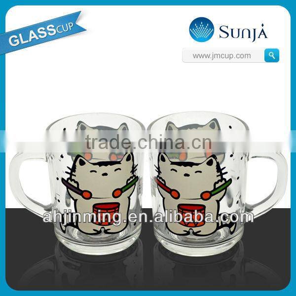 cartoon glass cup with handle kinds favor glass mug cup with handle