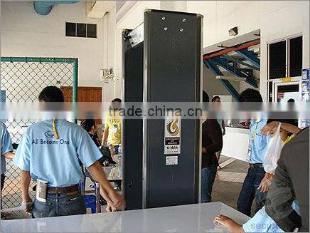 Security Application walk through metal detector .people screening walkthrough gate