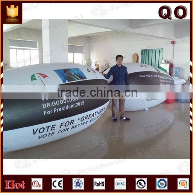 New product custom inflatable aircraft logo printed helium airship for advertising