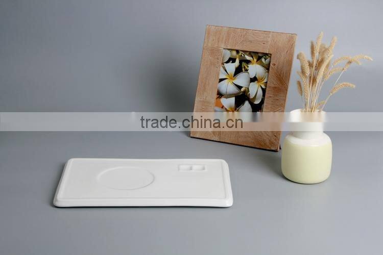 14'' white fine China rectangular ceramic big tray